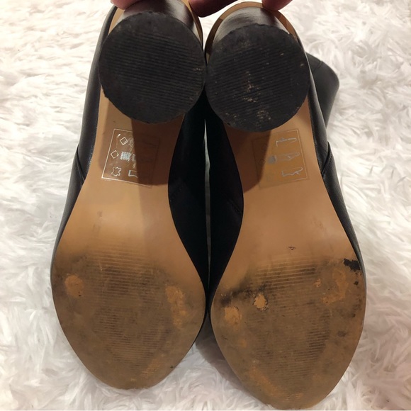 Asos Design Black Leather Booties cylinder heel size 8 zipper - Picture 6 of 15